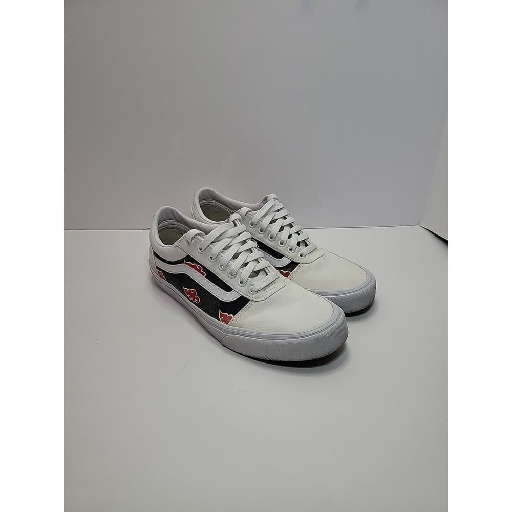 VANS (Custom) Old School White/White - Akatsuki's clouds-Naruto Theme Shoes.